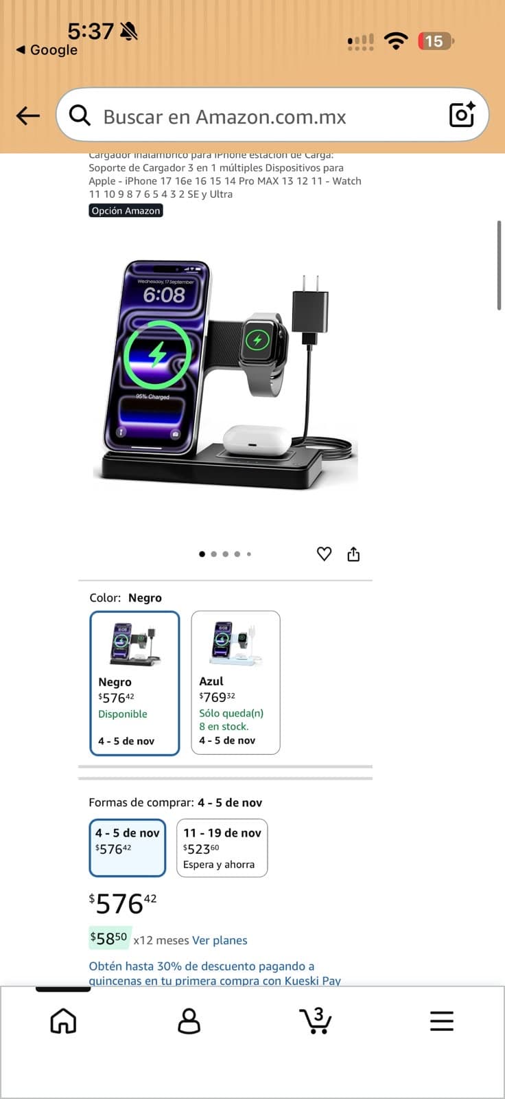 Cargador inalámbrico